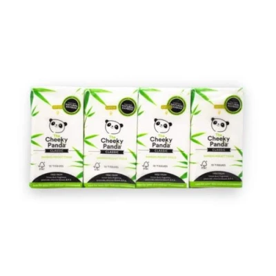 Image of The Cheeky Panda Bamboo Pocket Tissues Bulk Box of 96 Packs (10 per Pack) Hypoallergenic, Eco Friendly, Super Soft, Strong &amp; Sustainable