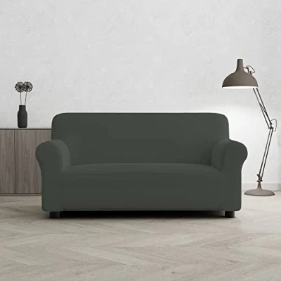 Image of Italian Bed Linen Two Way Sofa Cover Dark Grey 2 Seater
