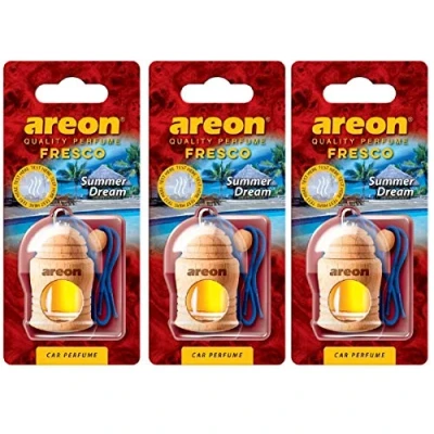 Image of Areon Fresco Car Air Freshener Summer Dream 4 Milliliters Multi Pack Of 3
