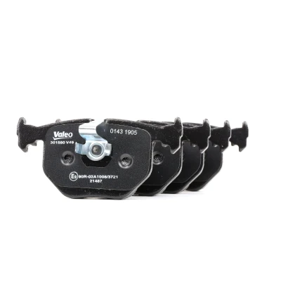 Image of 34216761240, 34216761248, 34216790071, 6761240, 6761248 Brake pad set VALEO 301580 FIRST Rear Axle excl. wear warning contact with anti squeak plate