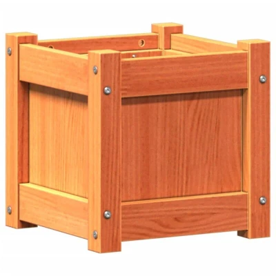 Image of vidaXL Garden Planter Wax Brown 31x31x31 cm Solid Wood Pine