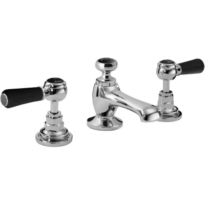 Image of Hudson Reed Topaz Chrome Basin Mixer 3 Tap Hole