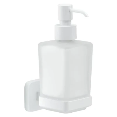 Image of Gedy Tonga Dispenser, Stainless Steel chromall Crystal, Matte White, 6,3x11,7x17,3cm