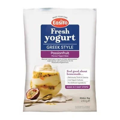 Image of EasiYo Greek Style Passionfruit Flavoured Yogurt Mix Sachet 230g For Use With Makers