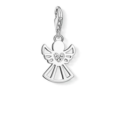 Image of Thomas Sabo Women Charm Pendant Angel Diamond Club 925 Sterling Silver DC0029 725 14