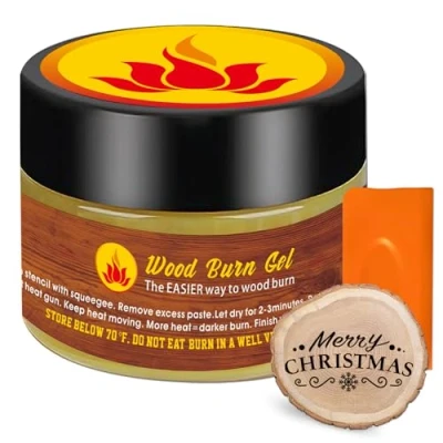 Image of Wooden Burning Paste, 4 OZ Wood Burn Gel with Silicone Squeegee for Crafting, Drawing and DIY Arts, Create Beautiful Art in Minutes, Personalize your craft