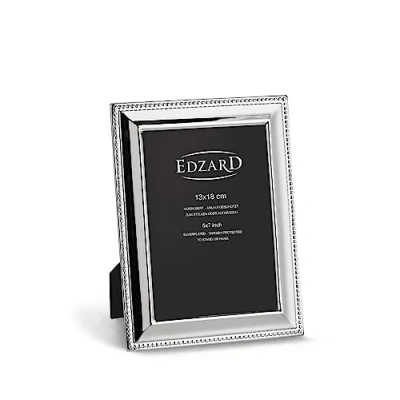 Image of Edzard Photo Frame Perla, 5x7 inch (13x18 cm), Silver Plated Picture Frame, Tarnish Protected