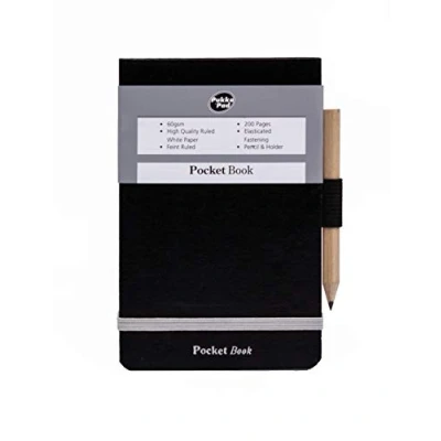 Image of Pukka Pad, Black Pocket Book A7 with Pencil