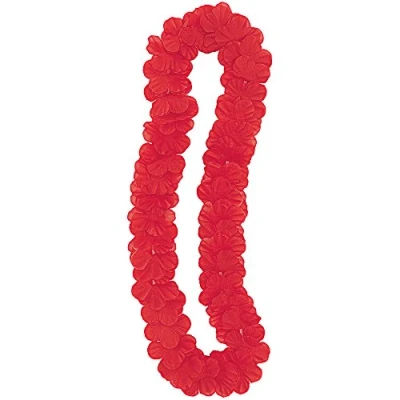 Image of 42&quot; Flower Lei Red