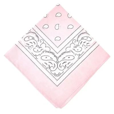Image of The Tie Co Bandana 100% Cotton Head Wrap Bandanna New Paisley Summer Scarf Light Pink