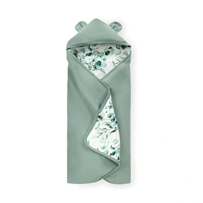 Image of hauck Snuggle N Dream, Leaves Mint Cotton Baby Blanket for Car Seats, Bouncers, Prams &amp; Cots 3 Point Harness 5 Harness, 80 x cm, Machine Washable