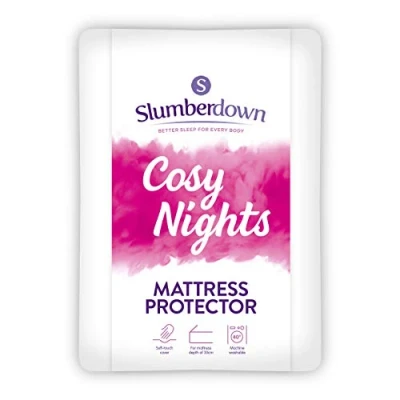 Image of Slumberdown Cosy Nights Mattress Protector Single Bed Soft Touch Cover with 30cm Deep Elasticated Straps, 100% Microfibre Protectors Machine Washable, Hypoallergenic (90 x 190cm)