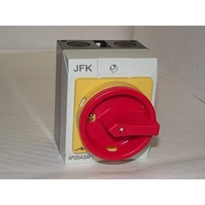 Image of 3 Phase 20 amp 4 Pole Rotary Isolator IP65 Robust Plastic Enclosure