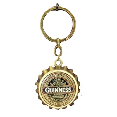 Image of Guinness Bottle cap Opener Keychain Classic Collection Label Design