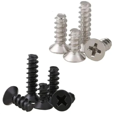 Image of Metal Screws 10/20/50pcs M1.4 M4 Countersunk Flat Tail Fasteners Screw Head Self tapping Bolts Nickel plated, Black (Color : Sliver, Size M3x5 20pcs)