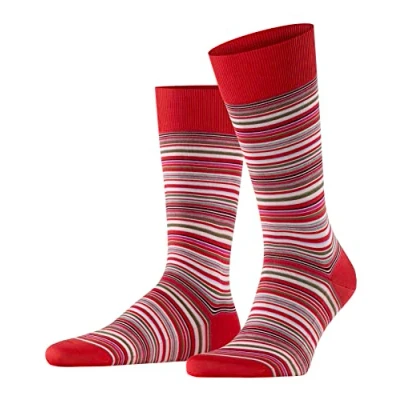 Image of FALKE Men&#039;s Microblock M SO Cotton Patterned 1 Pair Socks, Red (Red 8229), 8.5 9.5