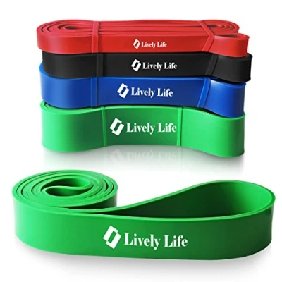 Image of Lively Life Resistance Bands Pull Up, Heavy Fitness Exercise Mobility for CrossFit, Powerlifting, Assisted Ups, Stretching Strength, Weight Training and Yoga Green [1 PACK]