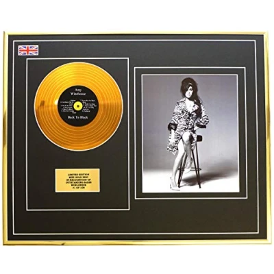 Image of AMY WINEHOUSE/MINI METAL GOLD DISC &amp; PHOTO DISPLAY/LIMITED EDITION/COA/BACK TO BLACK