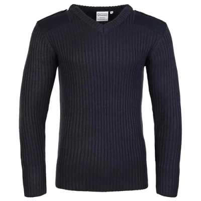 Image of Fort Men&#039;s 120v V Neck Combat Jumper, Navy, M