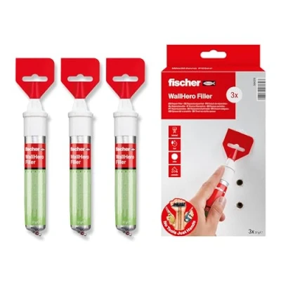Image of fischer 564378 No Tools Just Hands Repair Filler, White (Pack of 3)