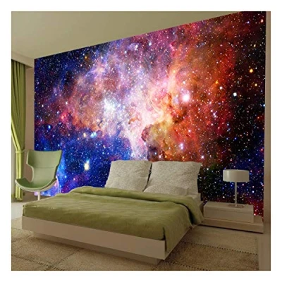Image of Space Galaxy Stars Planets Wallpaper Mural Photo Kids Bedroom Home Poster Decoration 325x215cm