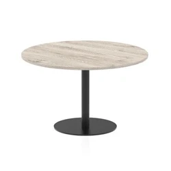 Image of Italia 1200mm Poseur Round Table Grey Oak Top 720mm High Black Leg