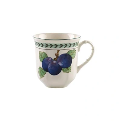Image of Villeroy &amp; Boch French Garden Modern Fruits Jumbo Mug &quot;Plum&quot;, 480 ml, Premium Porcelain, White/Coloured