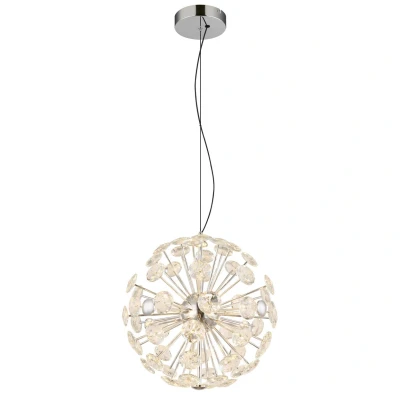 Image of Virina Pendant Ceiling Light Chrome K9 Crystals LED 3000K