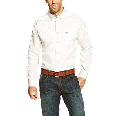 Image of ARIAT Men&#039;s Solid Twill Shirt dotd, White, XL