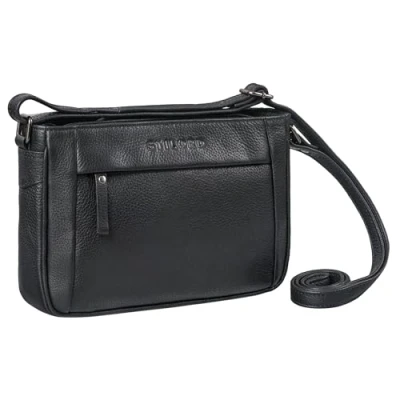 Image of STILORD &#039;Honey&#039; Small Leather handbag shoulder Bag Women Crossbody Genuine vintage purse, Colour:obsidian black