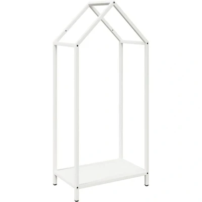 Image of vidaXL Firewood Rack White 40x25x90 cm Cold rolled steel