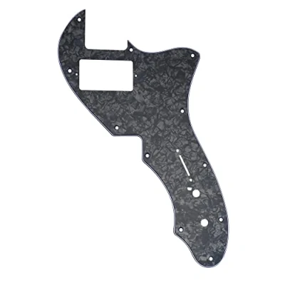 Image of Musiclily Pro 11 Holes Single H Guitar Pickguard For USA Fender 69 Tele Thinline Style Electric Guitar, 4ply Black Pearl