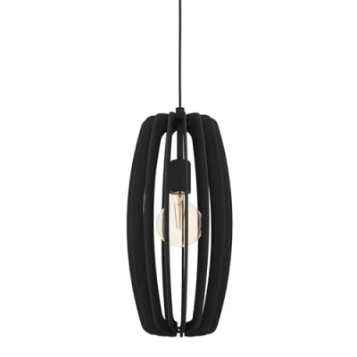 Image of EGLO Bajazzara pendant light, one cage shade, black