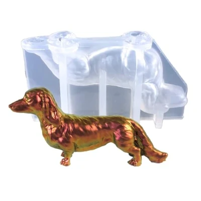 Image of BYUTFA Silicone Ornament Molds Dachshund Shaped Craft Moulds Clay Candle Hand Making Supplies