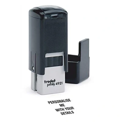 Image of Trodat Printy 4921 Personalised Custom Office, Business and Teacher Stamp 2 Lines of Text Impression Size 11 x mm Self Inking with 5 Ink Pad Colours to Choose from