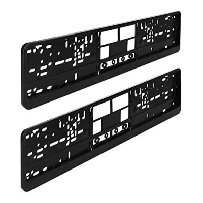 Image of Navaris License Plate Holder (Set of 2) Fits Any Standard UK or EU Car Registration Number Frame Black
