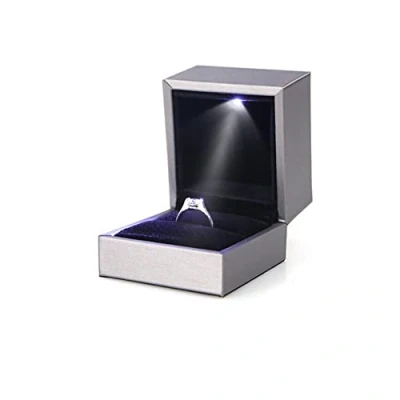 Image of anso LED Light Up Jewelry Box Pendant Gift Container Bracelet Case with (Silver,Bracelet Box)