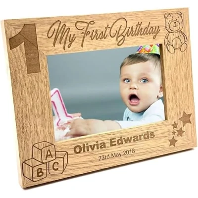 Image of ukgiftstoreonline My First Birthday Photo Frame 1st Keepsake Gift (5 x 7 Inch)