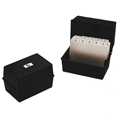 Image of Q Connect Card Index Box 152 x 102mm Black KF10010