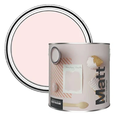 Image of Rust Oleum Colours Matt Emulsion Wall and Ceiling Paint Strawberry Vanilla 2.5L