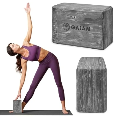 Image of Gaiam Yoga Block, Marbled Granite