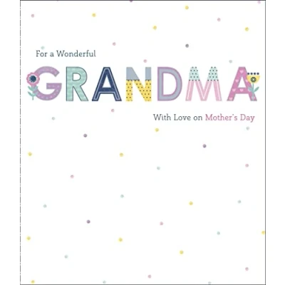 Image of UK Greetings Mother&#039;s Day Card for Grandma With Envelope Letter Design