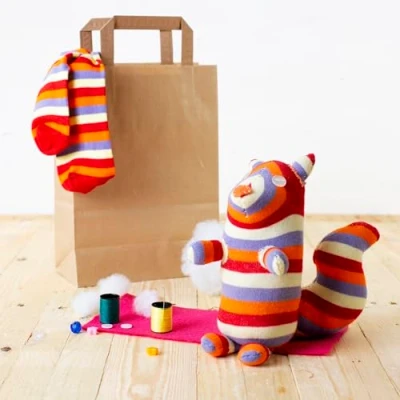 Image of Sock Squirrel Craft kit Sewing for kids kits adults gifts