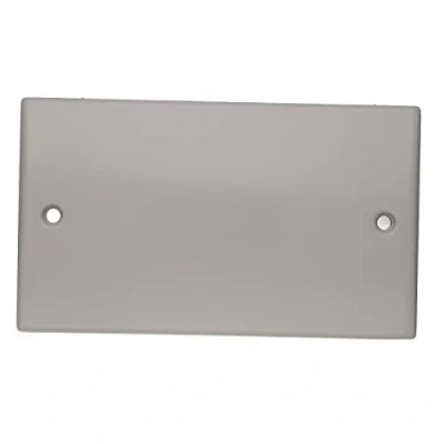 Image of kenable 2 Gang Blanking Plate Cover Curved Edge Rounded Faceplate White [Double Blank Cover]