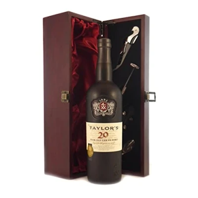 Image of Taylor Fladgate 20 year old 2004 Tawny Port (75cls) in a silk lined wooden box with four wine accessories, 1 x 750ml