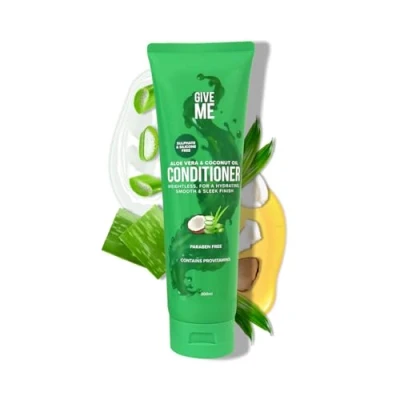 Image of Give Me Cosmetics Conditioner, Sulphate &amp; Silicone Free, Aloe Vera Coconut Oil, Intensely Nourished, Shiny Hair, Paraben free