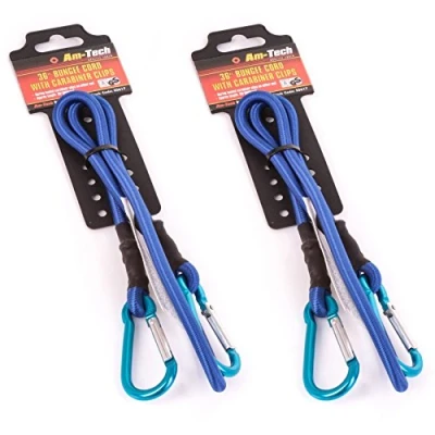 Image of 2X 36&quot; Heavy Duty Bungee Cords with 4 Carabiner Clips