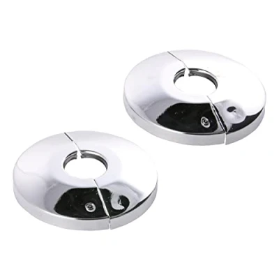 Image of Sanitop Wingenroth Hinge Wall Cover, 15 mm 1/4 Inch Outer Diameter 55 Set of 2 Metal, Chrome, Pack, 19272 9