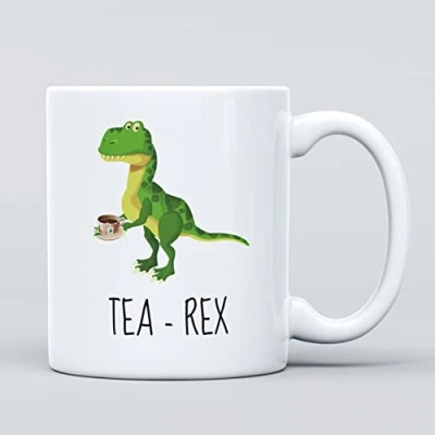 Image of Tea Rex Animal Cute Dinosaur Large Heavy Duty Ceramic Novelty Funny Coffee Mug, Cup for Men &amp; Women, Girls Boys Gift Birthday, Leaving, Teacher, Christmas, 11oz