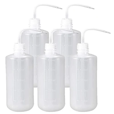 Image of 500ml Plastic Safety Wash Bottle, Lab Squeeze Bottle with Narrow Mouth and Scale Labels, Squirt For Plant Flower Succulent Watering 5 Packs